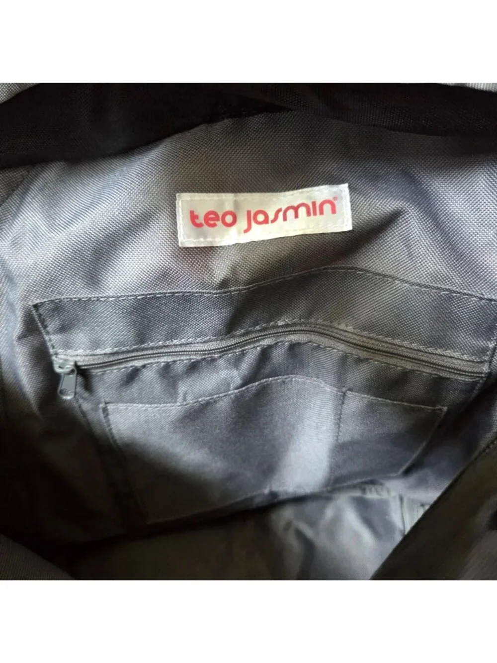 Teo Jasmin Tote Black French Bull Dog Whimsical Artsy Lightweight Zip Top Travel